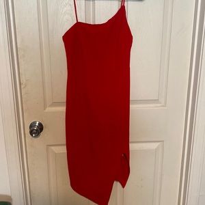Red midi dress